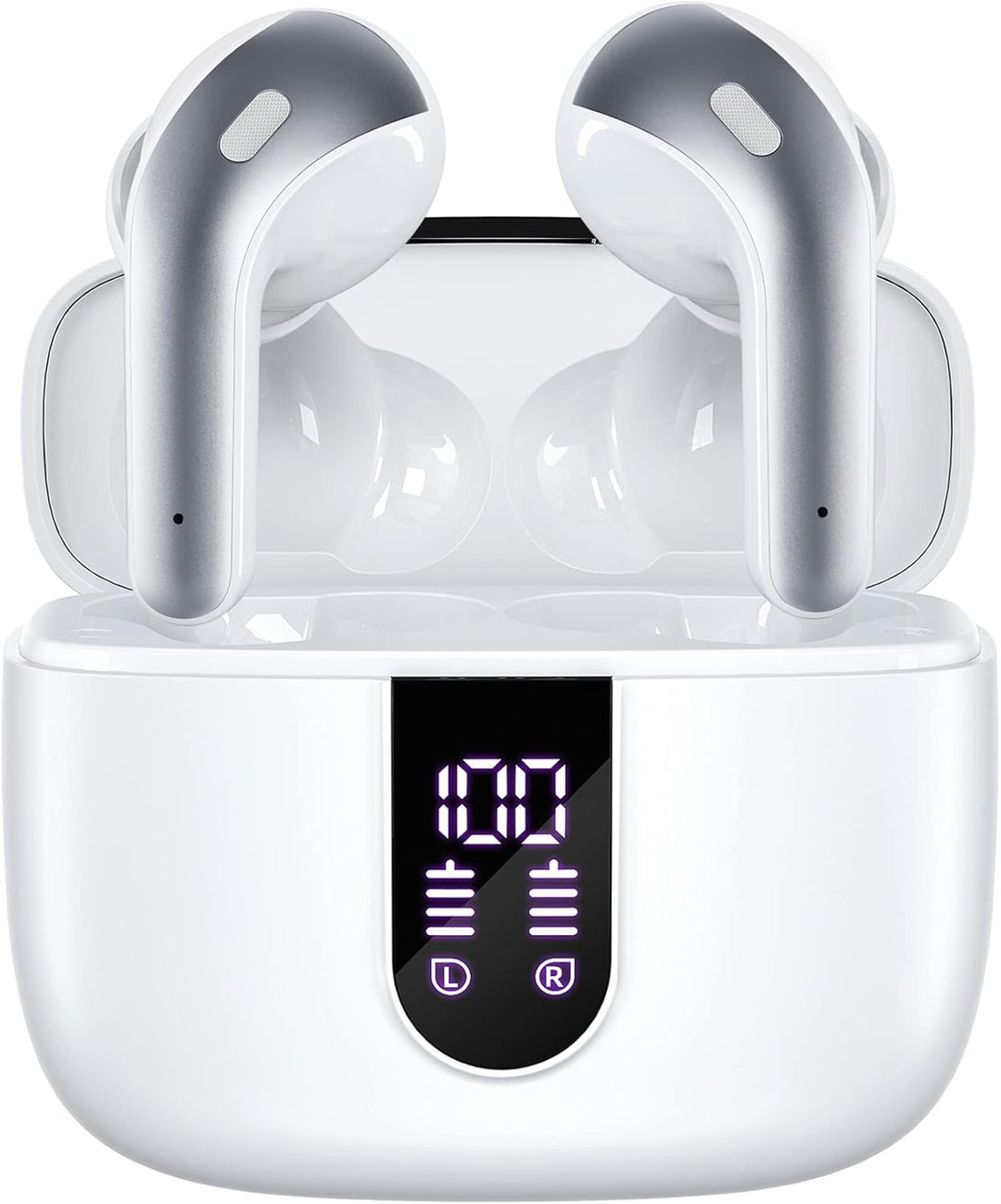 TAGRY Bluetooth Headphones True Wireless Earbuds 60H Playback LED Power Display Earphones with Wireless Charging Case