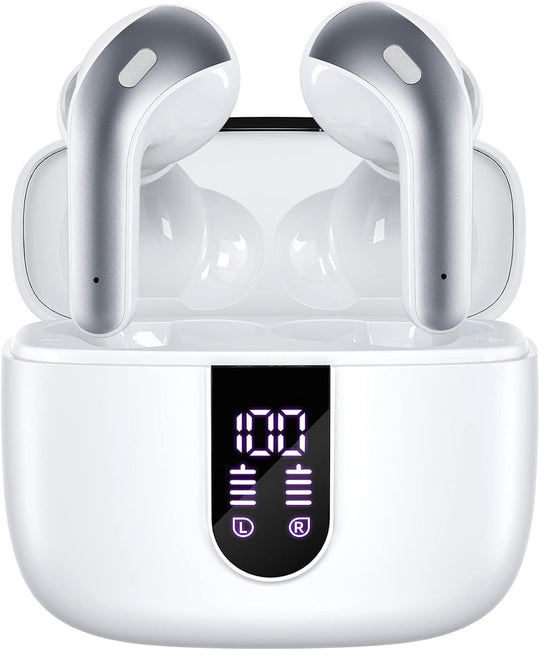 TAGRY Bluetooth Headphones True Wireless Earbuds 60H Playback LED Power Display Earphones with Wireless Charging Case