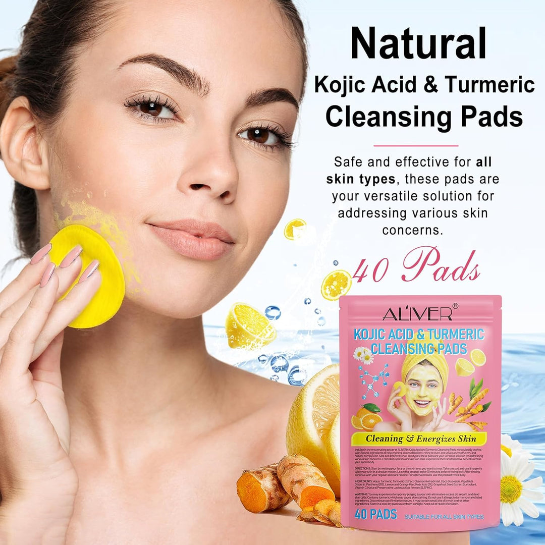Turmeric & Kojic Acid Cleansing Pads – (40 PCS)