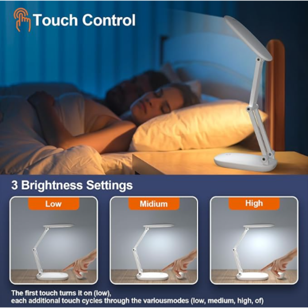 LED Desk Lamp for Office Home & Battery Operated Lamp