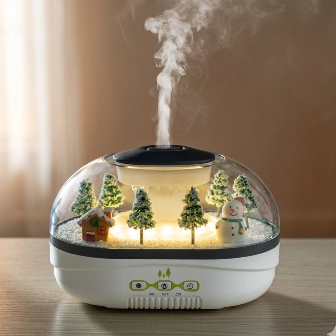 Raindrop Aroma Diffuser Humidifier with Mini Landscape Light