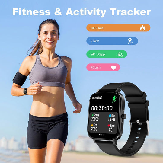 Smart Watch for Men Women SmartWatch 1.83" for iPhone Samsung Android Phone Compatible, Fitness Tracker Watch with Pedometer