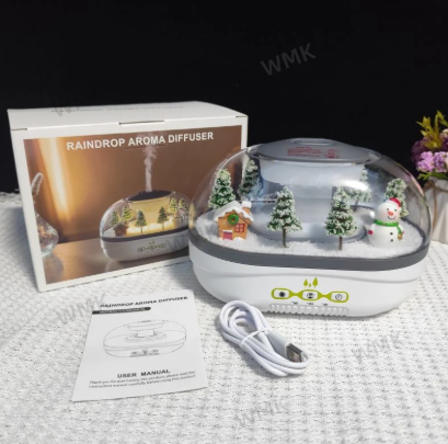 Raindrop Aroma Diffuser Humidifier with Mini Landscape Light