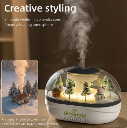 Raindrop Aroma Diffuser Humidifier with Mini Landscape Light