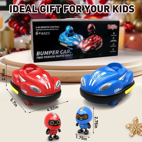 2 Pack Remote Control Bumper Cars | RC Ejecting Battle Toy for Kids